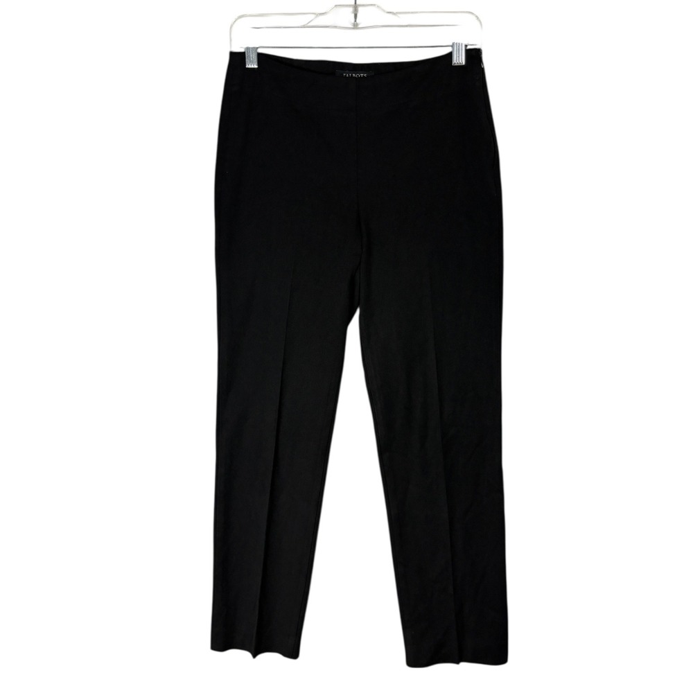 Talbots Petites Women Black Straight Leg Career Pants Trouser Sz 4P Tailored